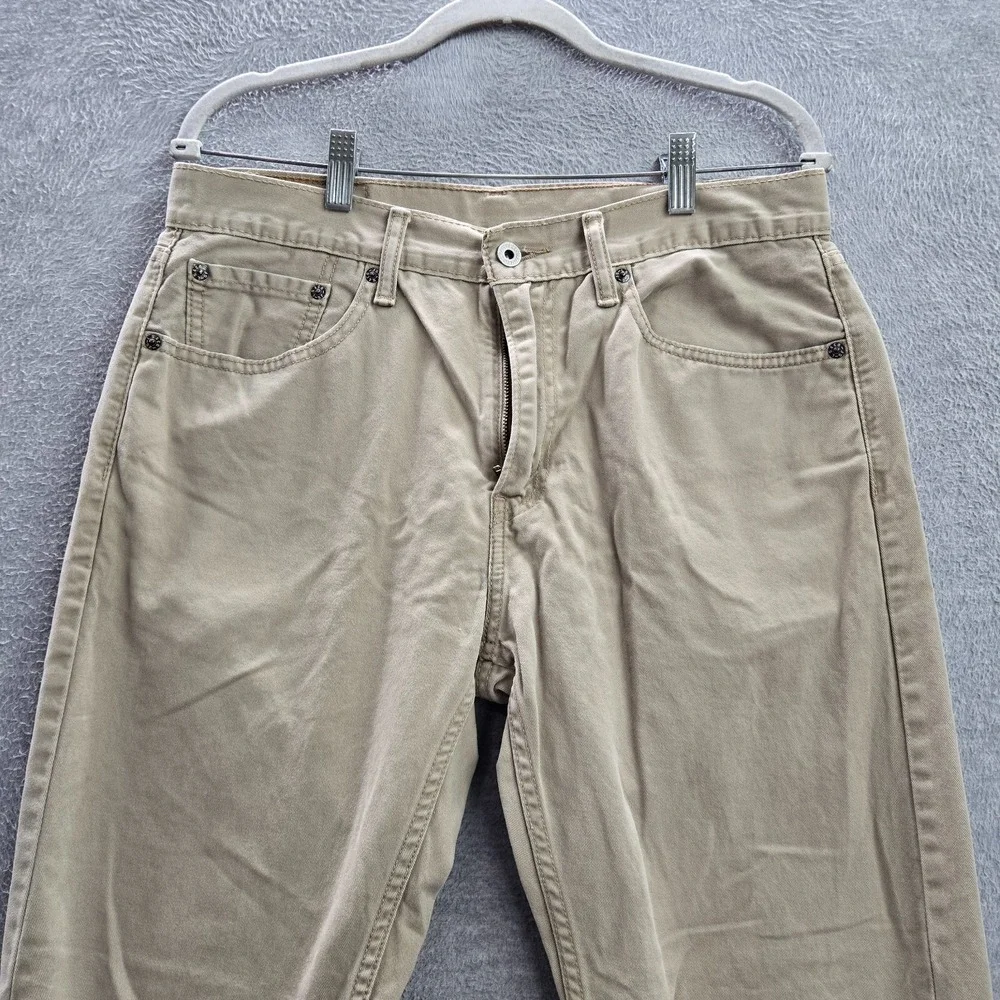 Levi's  505 Men Jeans 33x32 Beige Denim Straight‎ Pockets Mid Rise Cotton